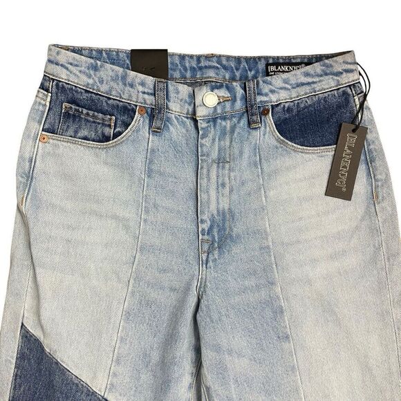 Blank‎ NYC Jeans Women’s 27 Blue Patchwork The Lexington Slim Straight - Picture 11 of 12